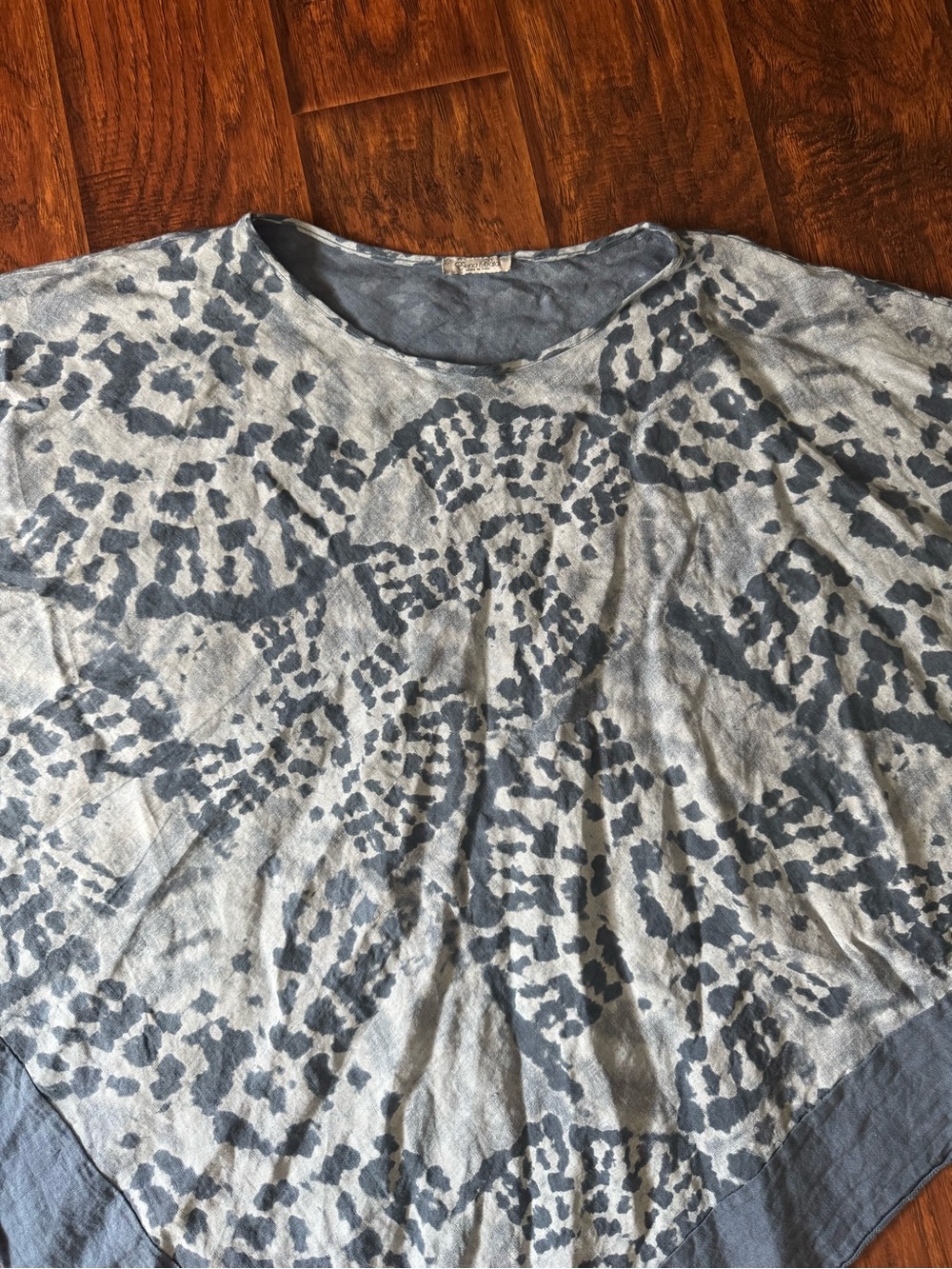 Women’s Elena Baldi Linen Shawl Blue Made in Italy OS